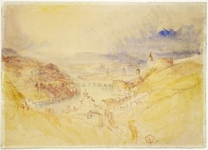 No.0583 Schaffhausen, c.1840-44 (toalett och bläck) av Joseph Mallord William Turner